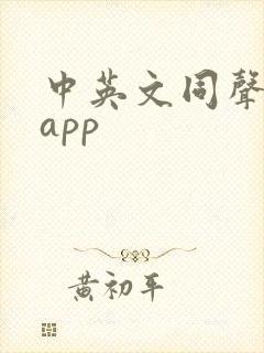 中英文同声翻译app