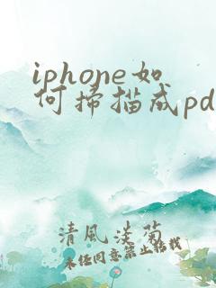 iphone如何扫描成pdf文件