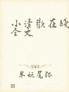 小清欢在线阅读全文