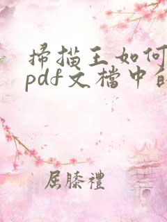 扫描王如何去除pdf文档中的水印