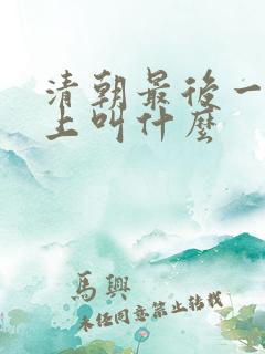 清朝最后一位皇上叫什么