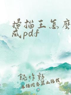 扫描王怎么转化成pdf
