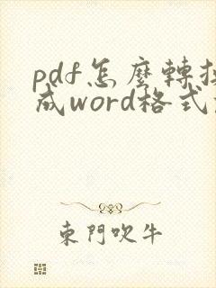 pdf怎么转换成word格式乱怎么办