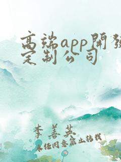 高端app开发定制公司