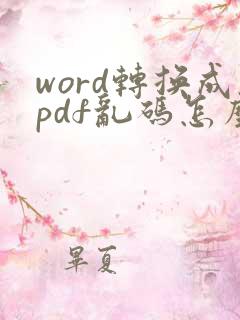 word转换成pdf乱码怎么解决