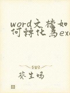 word文档如何转化为excel表格