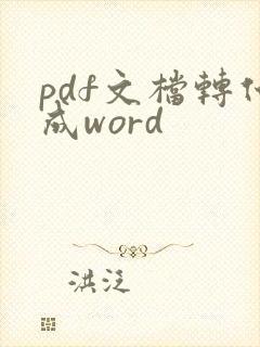 pdf文档转化成word