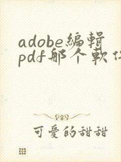 adobe编辑pdf那个软件名叫