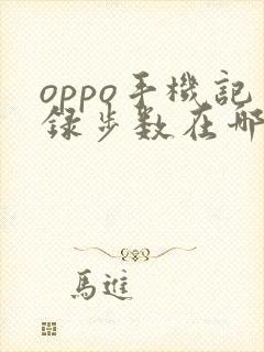 oppo手机记录步数在哪里