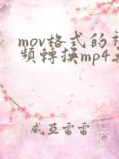 mov格式的视频转换mp4无损