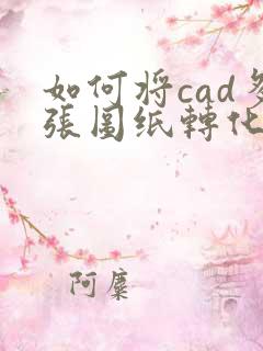 如何将cad多张图纸转化成pdf