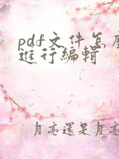 pdf文件怎么进行编辑