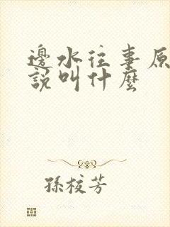 边水往事原著小说叫什么