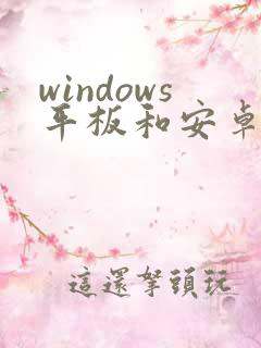 windows平板和安卓平板哪个好