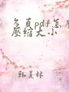 多页pdf怎么压缩大小