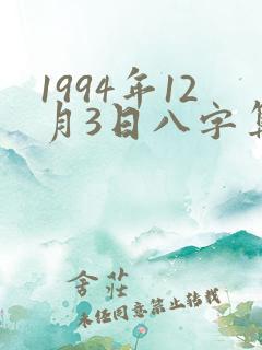 1994年12月3日八字算命