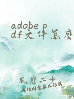 adobe pdf文件怎么编辑