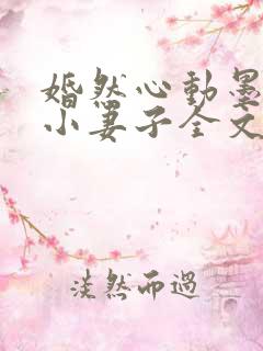 婚然心动墨少的小妻子全文阅读