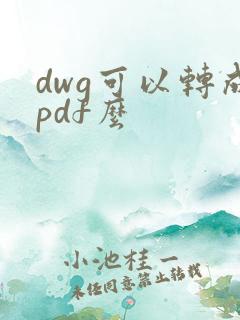 dwg可以转成pdf么
