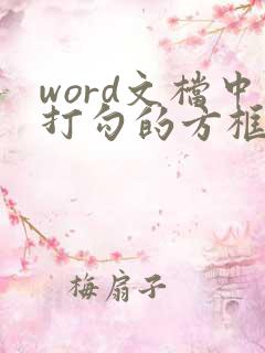 word文档中打勾的方框怎么弄