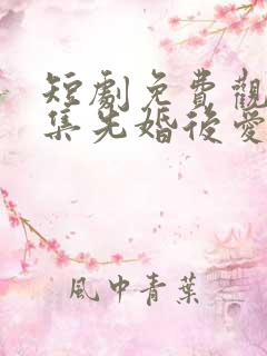 短剧免费观看全集先婚后爱