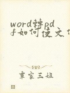 word转pdf如何使文件大小缩小