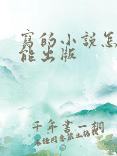 写的小说怎么才能出版