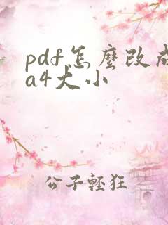 pdf怎么改成a4大小