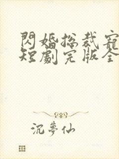 闪婚总裁宠上天短剧完版全集
