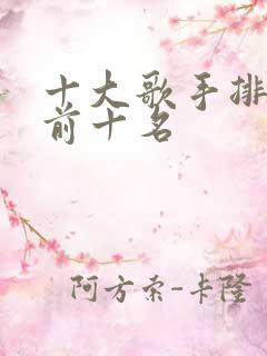 十大歌手排行榜前十名