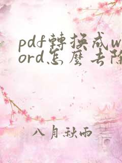 pdf转换成word怎么去除水印