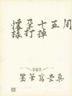 怀孕十五周多怎样打掉