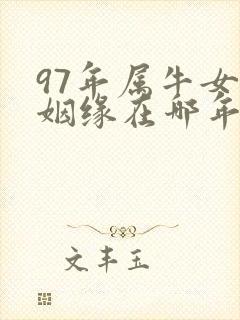 97年属牛女的姻缘在哪年
