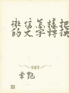 微信怎样把纸质的文字转换成电子版