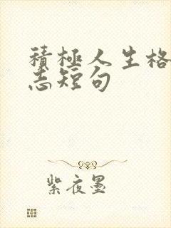 积极人生格言励志短句