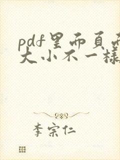 pdf里面页面大小不一样怎么调