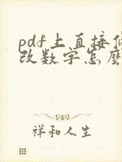 pdf上直接修改数字怎么弄