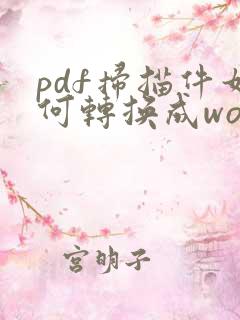 pdf扫描件如何转换成word