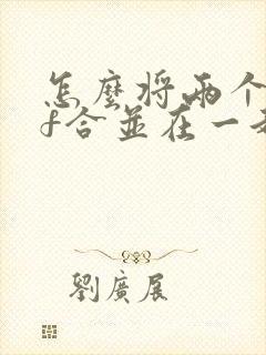 怎么将两个pdf合并在一起