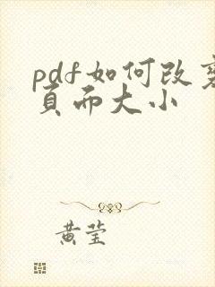 pdf如何改变页面大小