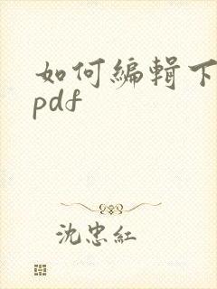 如何编辑下载的pdf