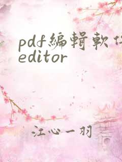pdf编辑软件editor