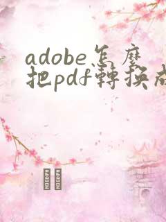 adobe怎么把pdf转换成word