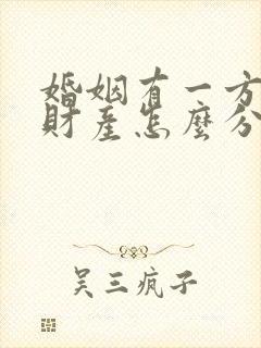 婚姻有一方出轨财产怎么分割
