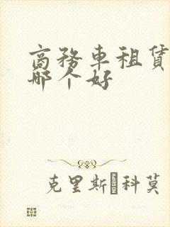 商务车租赁平台哪个好