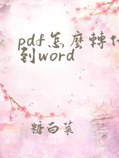 pdf怎么转化到word