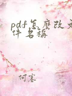 pdf怎么改文件名称