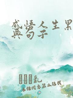 感悟人生累的经典句子
