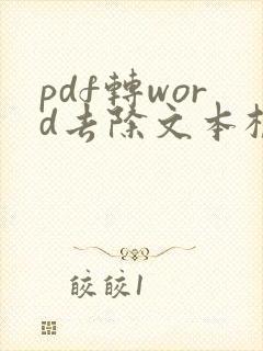 pdf转word去除文本框