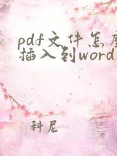 pdf文件怎么插入到word文档中